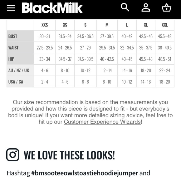 Blackmilk “SOOTEE OWLS TOASTIE HOODIE JUMPER” Melanie Hava Art Size Medium M NWT - Picture 11 of 15